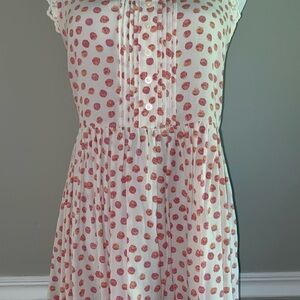 LC Lauren Conrad Pink and White Flutter Sleeve Top